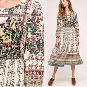 Anthropologie Bhanuni by Jyoti  Far Fields Midi Dress NWT Size OP